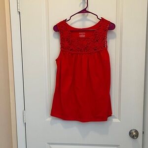 (NWT) Merona Red Floral Lace Sleeveless Blouse